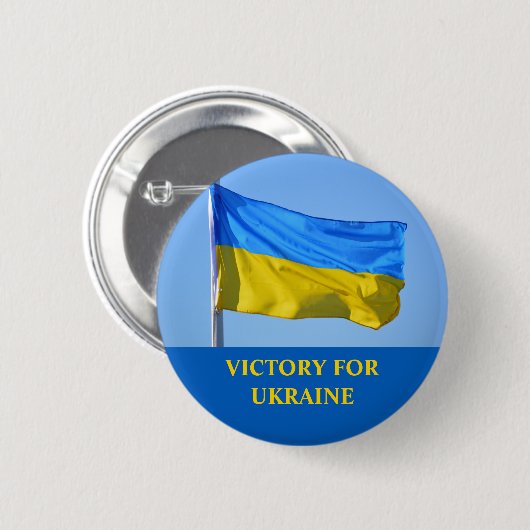 Der Sieg der ukrainischen Flagge Bleibe stark Button (Vorne & Hinten)