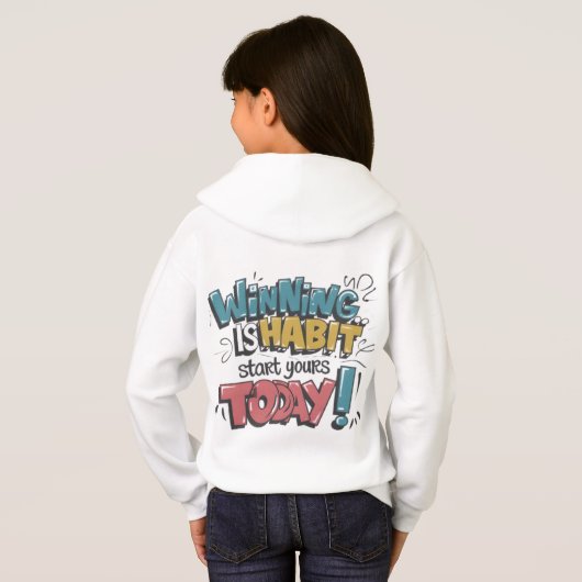 Der Sieg ist ein Habit - Kinder Motivierend Hoodie (Schwarz voll)