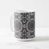 Der silberne Fraktalgarten Kaffeetasse (Vorderseite Links)