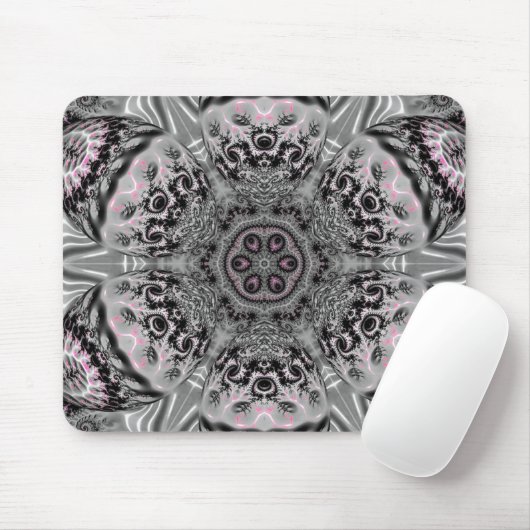 Der silberne Fraktalgarten Mousepad (Mit Mouse)