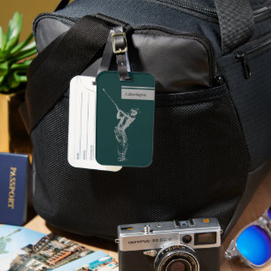 Der silberne Golfer  Gepäckanhänger