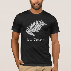 Der silberner Farn-schwarzen Männer Neuseelands T-Shirt