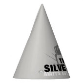 Der silberner Fox-Partyhut Partyhütchen (Links)
