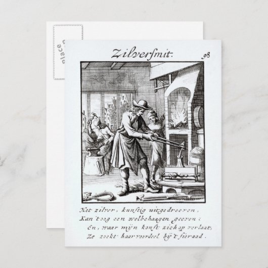 Der Silberschmied, 1718 Postkarte (Vorne/Hinten)