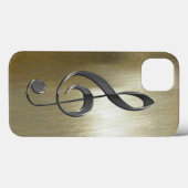 Der Silver Treble Clef on Gold Case-Mate iPhone Hülle (Rückseite (Horizontal))