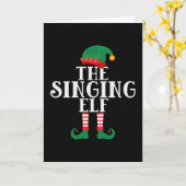 Der singende Elf Lustiges Weihnachten Karte (Gelbe Blume)