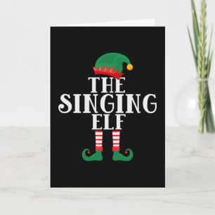 Der singende Elf Lustiges Weihnachten Karte