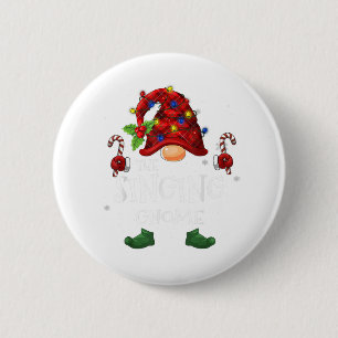 Der singende Gnome Buffalo Karierte Weihnachtsbaum Button