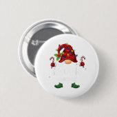 Der singende Gnome Buffalo Karierte Weihnachtsbaum Button (Vorne & Hinten)