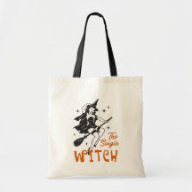 Der Single-Hexen-Vintage-Halloween-Tragetasche