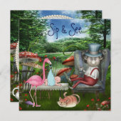 Der Sip des Jungen u. sehen der Einladung (Vorne/Hinten)