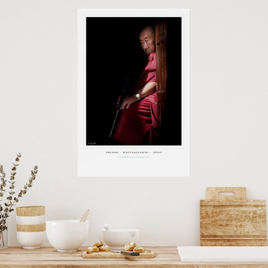 Der sitzende Mönch drucken Poster (Küche)