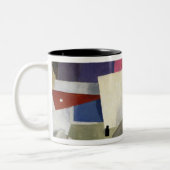 Der Sitzmann oder der Architekt Zweifarbige Tasse (Links)