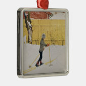Der Skifahrer, c.1909 Silbernes Ornament (Rechts)