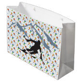 Der Skifahrer Große Geschenktüte (Rückseite Schrägansicht)