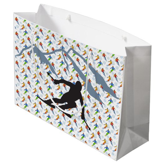 Der Skifahrer Große Geschenktüte (Rückseite Schrägansicht)