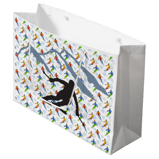 Der Skifahrer Große Geschenktüte (Vorderseite Schrägansicht)
