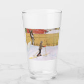 Der Skifahrer (Junge mit Ski) (Winterlandschaft) Glas (Vorderseite)