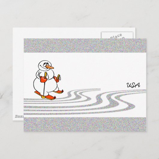 Der Skifahrer - Postkarte (Vorne/Hinten)