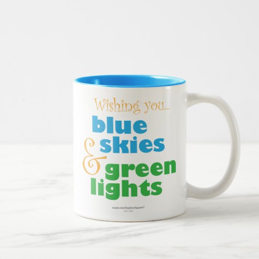 Der skydivers-Wunsch Zweifarbige Tasse (Rechts)