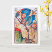 Der slawische Epic Alphonse Mucha Karte (Gelbe Blume)