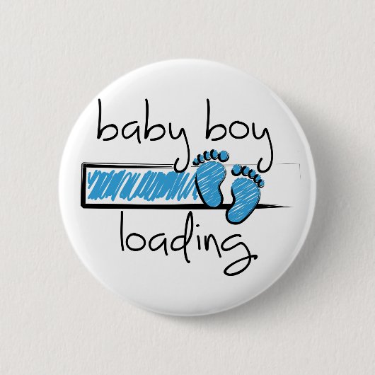 Der Slogan-Baby-Junge lädt. Baby Jongen opkomst Button (Vorderseite)
