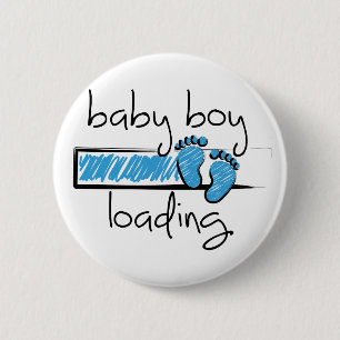 Der Slogan-Baby-Junge lädt. Baby Jongen opkomst Button
