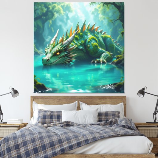 Der Smaragd-Koloss des Sees Leinwanddruck (Insitu (Schlafzimmer))