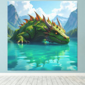 Der Smaragd-Koloss des Sees Leinwanddruck (Insitu (Holzboden))