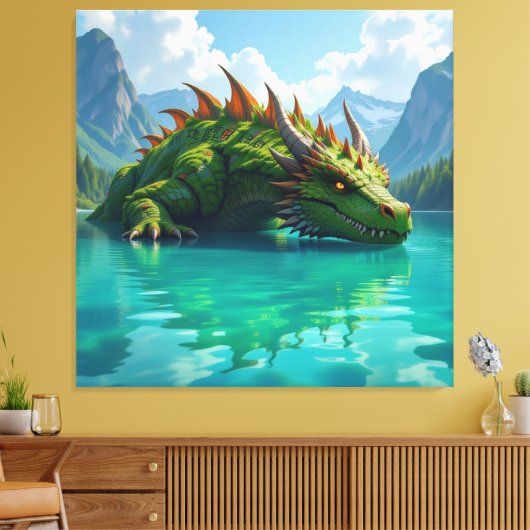 Der Smaragd-Koloss des Sees   Leinwanddruck (Insitu (Wohnzimmer))