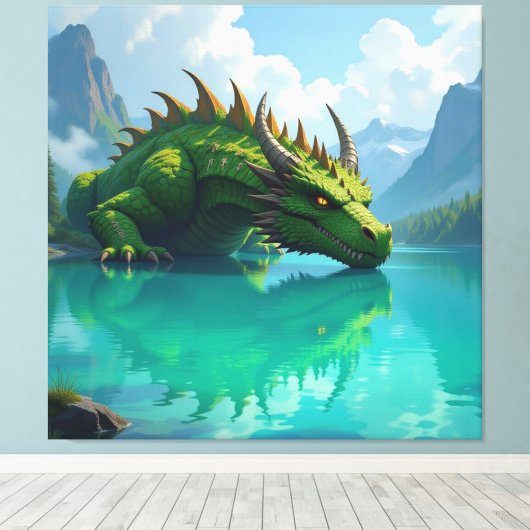 Der Smaragd-Koloss des Sees   Leinwanddruck (Insitu (Holzboden))