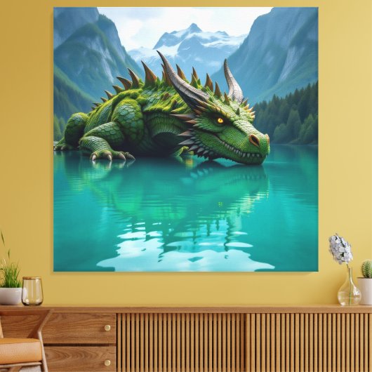 Der Smaragd-Koloss des Sees Leinwanddruck (Insitu (Wohnzimmer))
