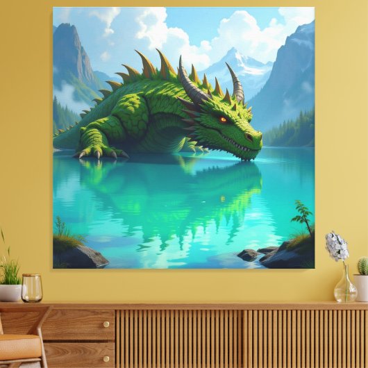 Der Smaragd-Koloss des Sees Leinwanddruck (Insitu (Wohnzimmer))