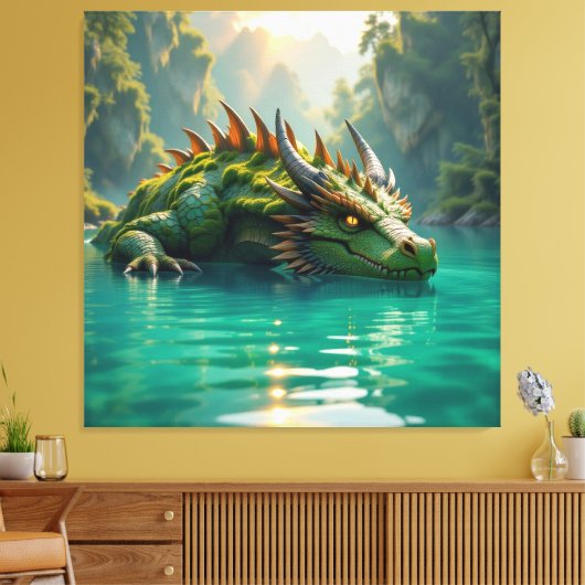 Der Smaragd-Koloss des Sees   Leinwanddruck (Insitu (Wohnzimmer))