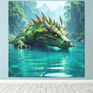 Der Smaragd-Koloss des Sees   Leinwanddruck