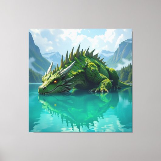 Der Smaragd-Koloss des Sees   Leinwanddruck (Vorderseite)