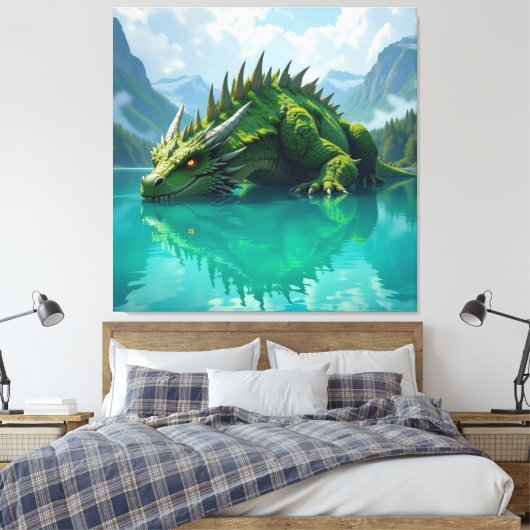 Der Smaragd-Koloss des Sees Leinwanddruck (Insitu (Schlafzimmer))