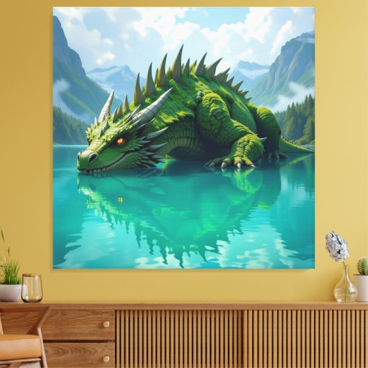 Der Smaragd-Koloss des Sees   Leinwanddruck (Insitu (Wohnzimmer))