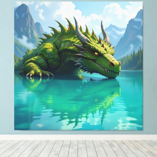 Der Smaragd-Koloss des Sees   Leinwanddruck (Insitu (Holzboden))