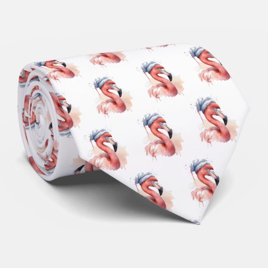 Der Snowbird Flamingo Krawatte (Gerollt)
