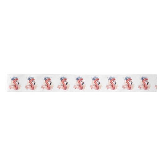 Der Snowbird Flamingo Satinband (Vorderseite)