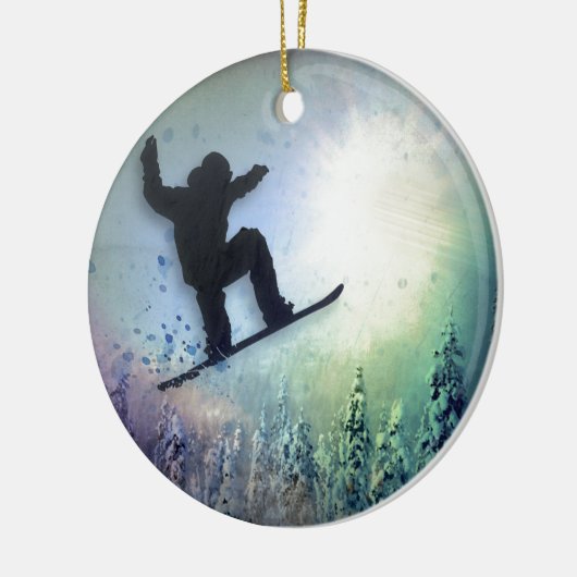Der Snowboarder: Luft Keramik Ornament (Links)