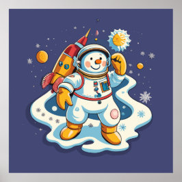 Der Snowman ist zu Weihnachten Astronaut Poster