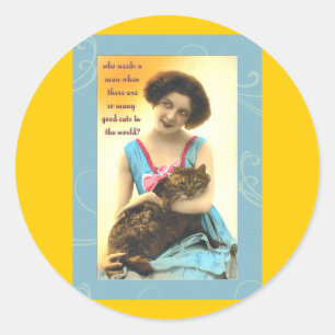 der so viele gute Katzen braucht Runder Aufkleber