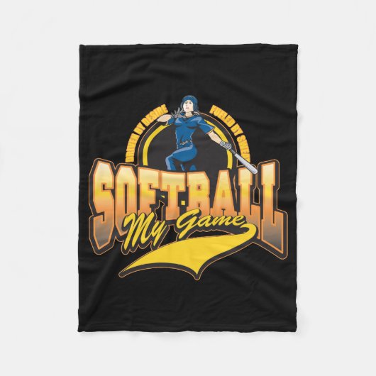 Der Softball der Frauen mein Spiel Fleecedecke (Vorderseite)