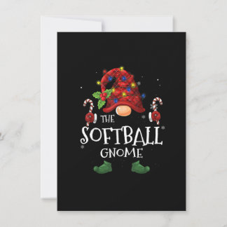 Der Softball Gnome Buffalo Karierter Weihnachtsbau Einladung