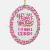 Der Softball-Trainer-Geschenk-Verzierung der Welt Keramikornament (Rechts)