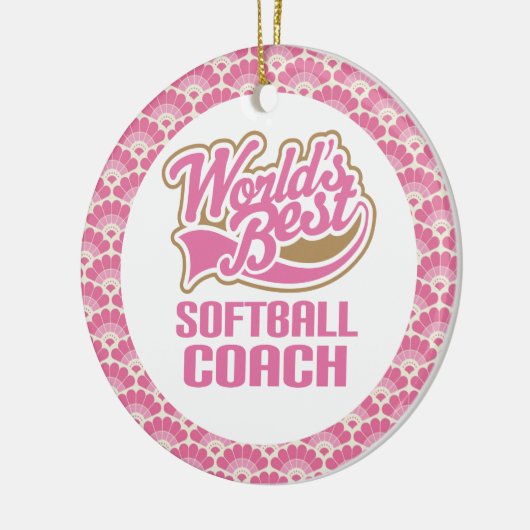 Der Softball-Trainer-Geschenk-Verzierung der Welt Keramikornament (Links)