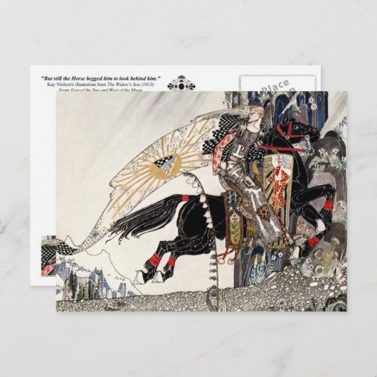 Der Sohn der Witwe: Die Welt reitet auf dem Schwar Postkarte (Vorne/Hinten)