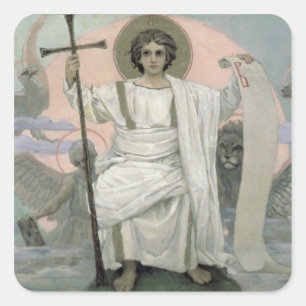 Der Sohn des Gottes - Wort Gottes, 1885-96 Quadratischer Aufkleber